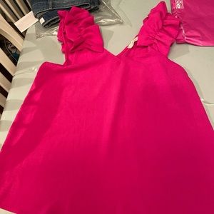 Pink Ruffle tank